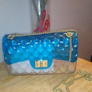 Large ombre (blue) Jelly Style Handbag